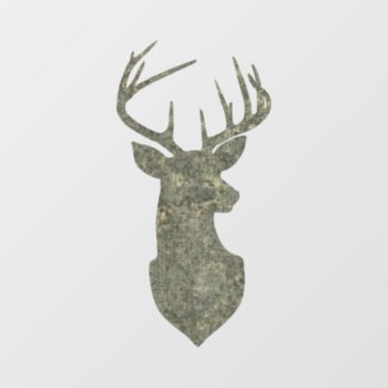 Regal Buck Trophy Deer Silhouette In Camouflage Window Cling by CandiCreations at Zazzle