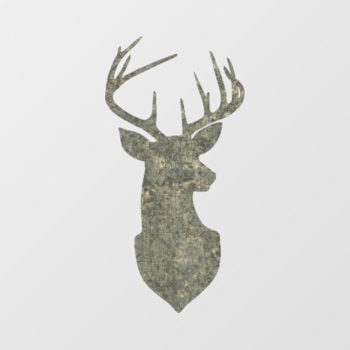 Regal Buck Trophy Deer Silhouette in Camouflage Window Cling