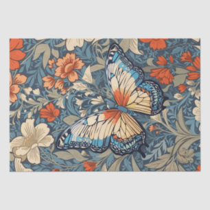 Regal Butterfly Amidst William Morris Floral Tissue Paper