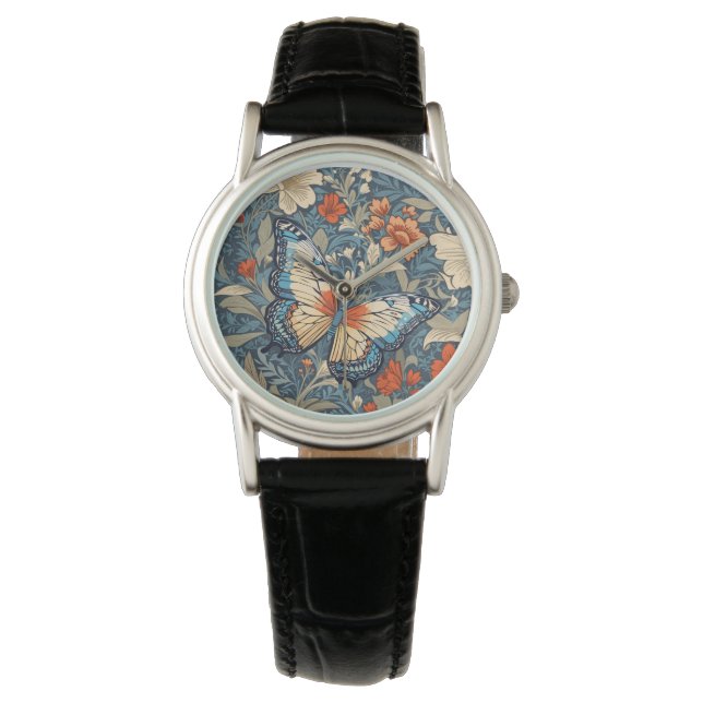 Regal Butterfly Amidst William Morris Floral Watch (Front)