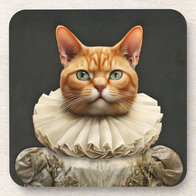 Regal Cat Beverage Coaster (Front)