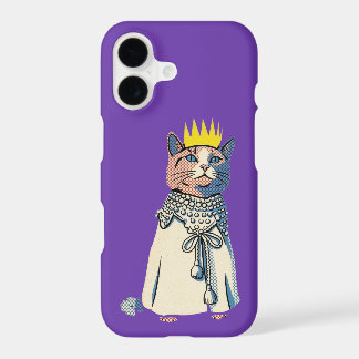 Regal Cat in Crown and Robe Vintage Pop Art Graphi iPhone 17 Case