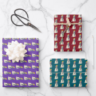 Regal Cat in Crown and Robe Vintage Pop Art Graphi Wrapping Paper Sheets