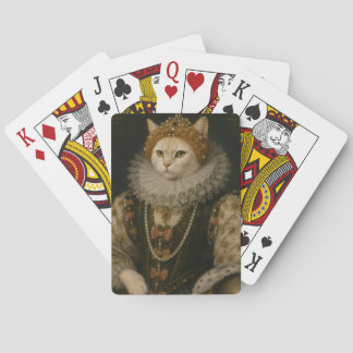 Regal Cat Queen Elizabeth I Renaissance Portrait Poker Cards