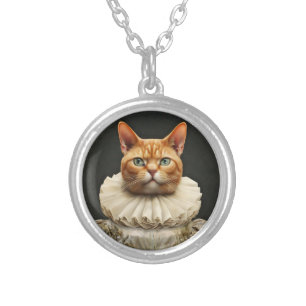 Regal Cat Silver Plated Necklace