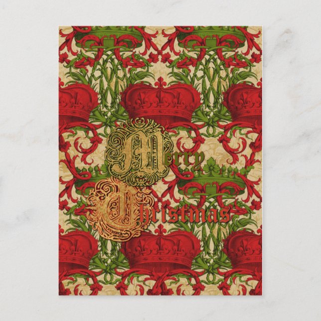 Regal Christmas Greetings Holiday Postcard (Front)