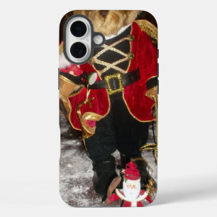 Regal Christmas Teddy Bear Holiday Art Print iPhone 16 Plus Case