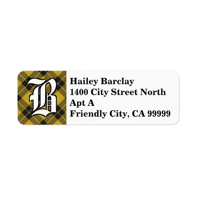 Regal Clan Barclay Dress Tartan Monogram Label (Front)