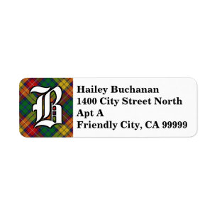 Regal Clan Buchanan Tartan Monogram Label