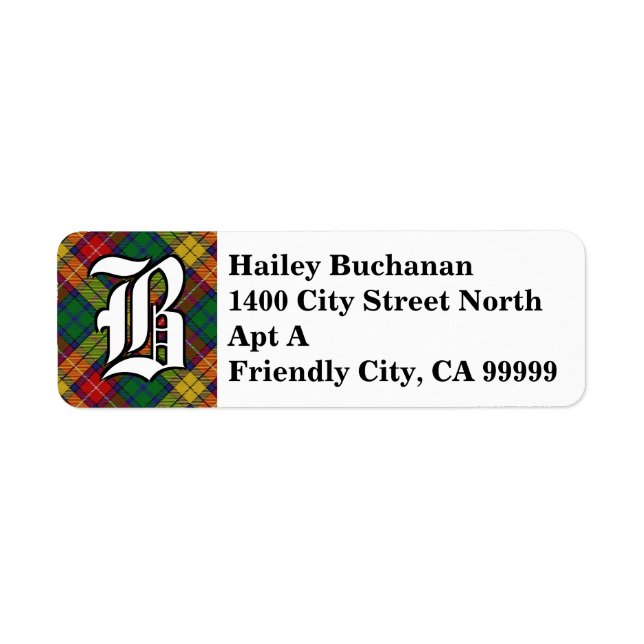 Regal Clan Buchanan Tartan Monogram Label (Front)
