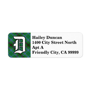 Regal Clan Duncan Tartan Monogram Label