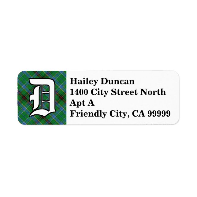 Regal Clan Duncan Tartan Monogram Label (Front)