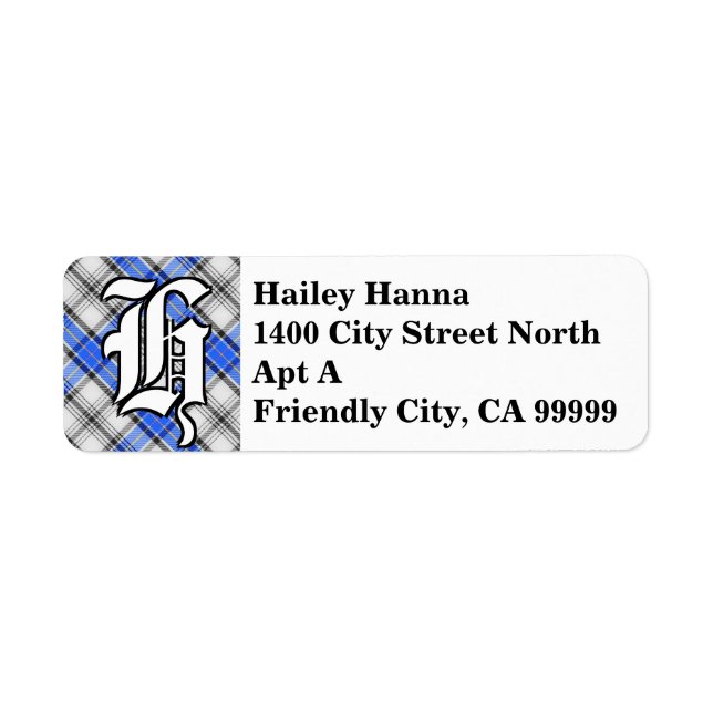 Regal Clan Hannay Tartan Monogram Label (Front)