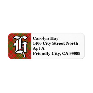 Regal Clan Hay Tartan Monogram Label