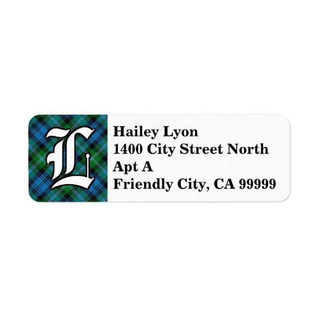 Regal Clan Lyon Tartan Monogram Label (Front)