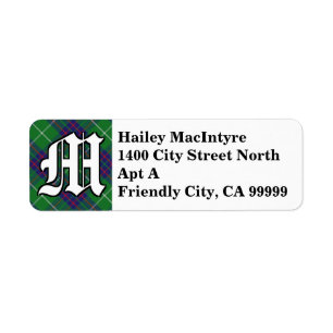Regal Clan MacIntyre Tartan Monogram Label