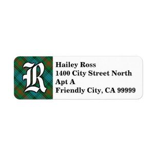 Regal Clan Ross Tartan Monogram Label