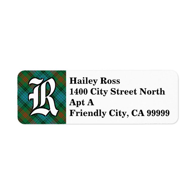 Regal Clan Ross Tartan Monogram Label (Front)