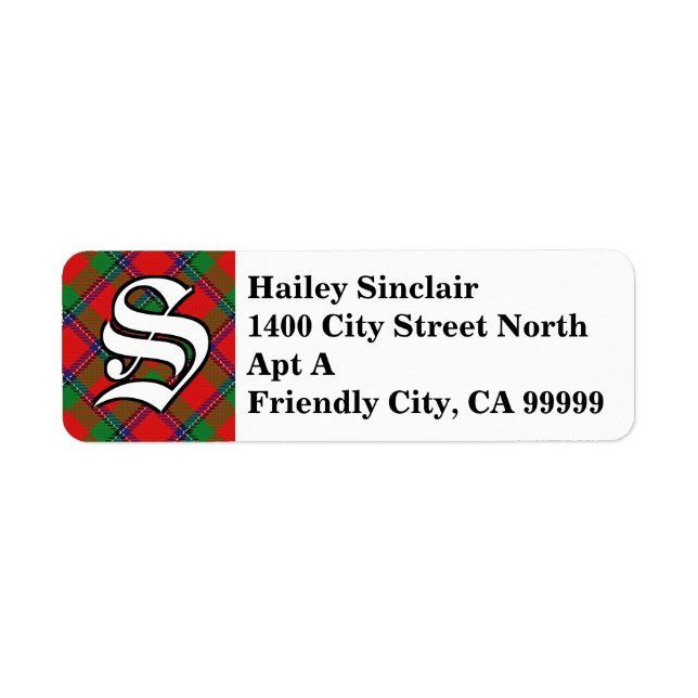 Regal Clan Sinclair Tartan Monogram Label (Front)