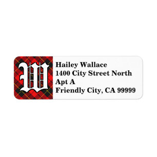 Regal Clan Wallace Tartan Monogram Label