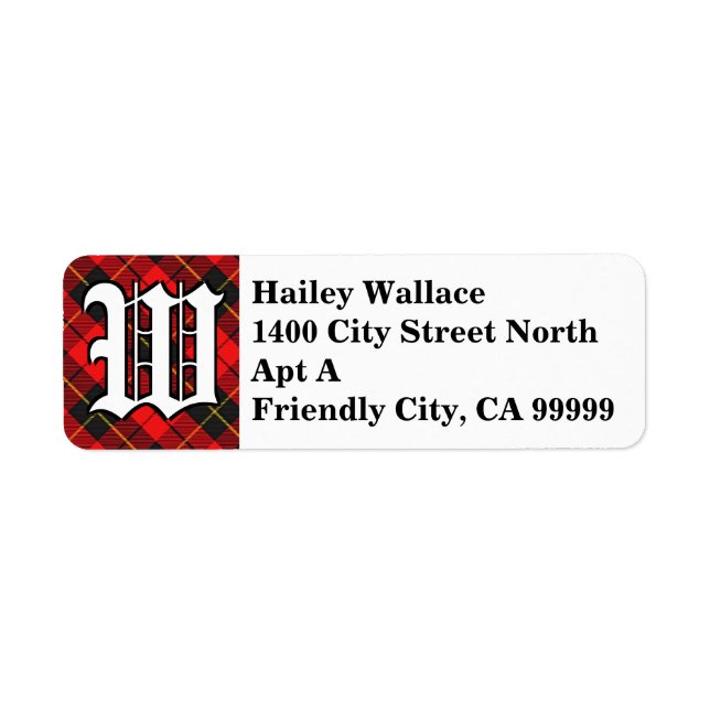 Regal Clan Wallace Tartan Monogram Label (Front)
