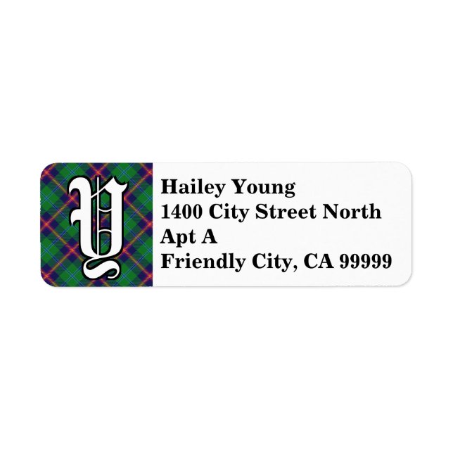 Regal Clan Young Tartan Monogram Label (Front)