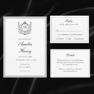 Regal Classic Formal Monogram Crest Wedding 