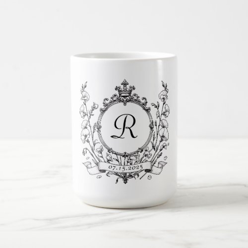 Regal Classic Monogram Crest Wedding Favor Gift Coffee Mug