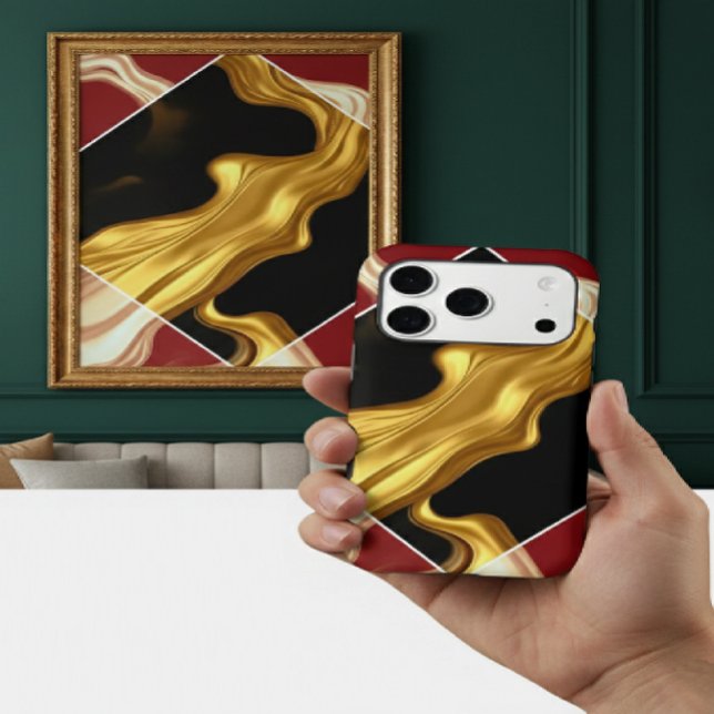 Regal Crimson Diamond: Liquid Gold Flow Luxury  Case-Mate iPhone Case (Anchor your style, both at home on the go. This custom Achempong gilded wall print pairs seamless)