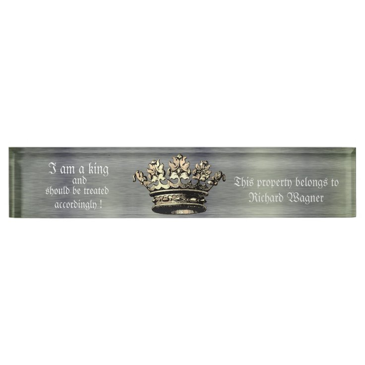 Regal Crown Design for the Controlling Individual Desk Name Plate | Zazzle