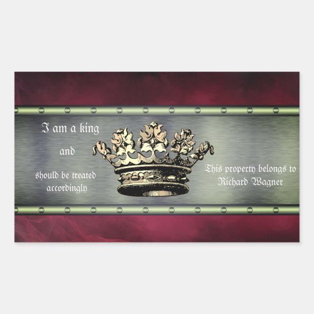 Regal Crown Design for the Controlling Individual Rectangular Sticker (Front)