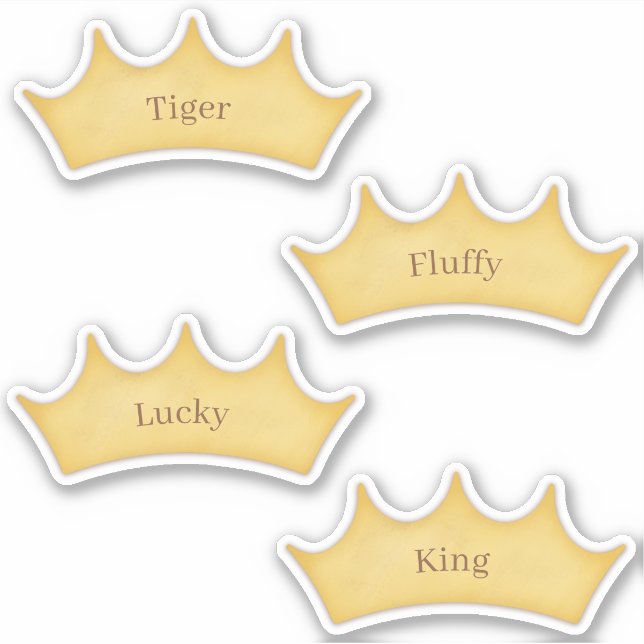 Regal Crown Pet & Horse Personalized Name Labels (Front)