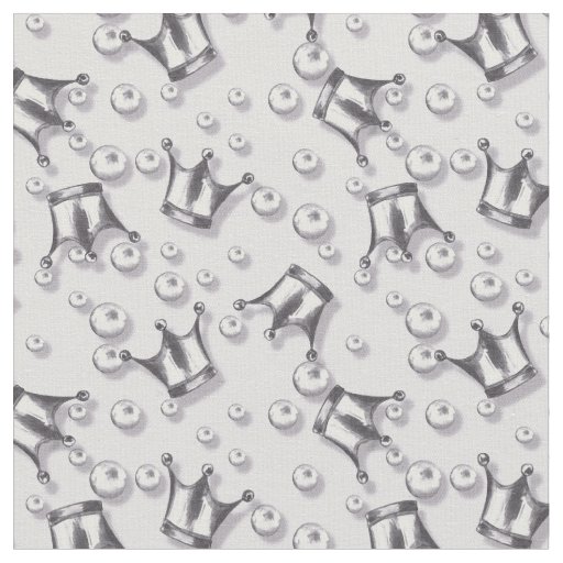 Regal Crowns & Pearls Fabric
