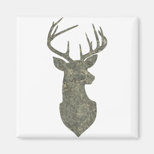 Regal Deer Silhouette Buck Trophy in Camouflage Magnet (Front)