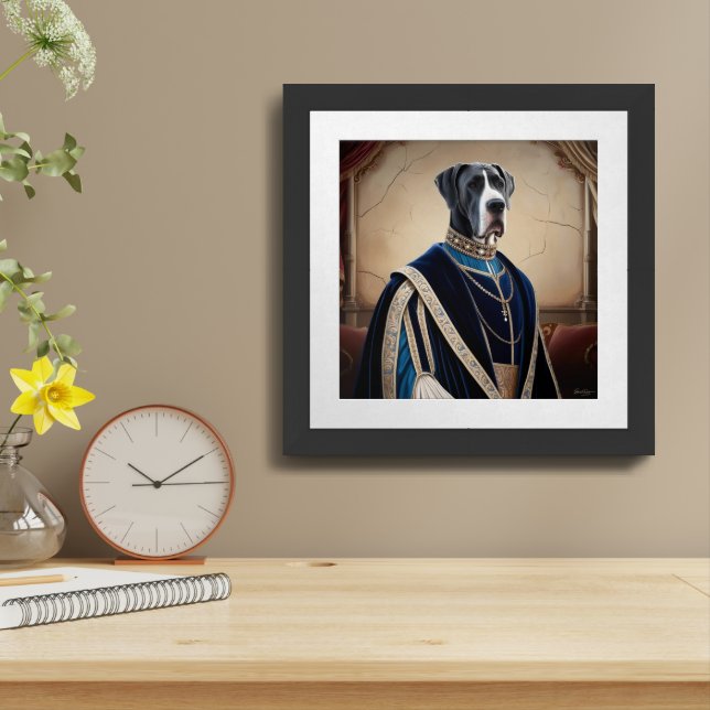 Regal Dog in Renaissance Attire - Digital Art for  Framed Art (Table Top)