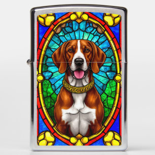 Regal Dog Portrait with Lavish Gold Frame Zippo Lighter