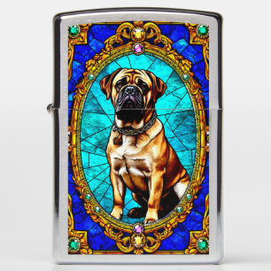 Regal Dog Portrait with Lavish Gold Frame Zippo Lighter