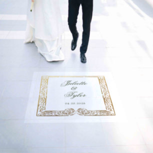 Regal Doors Elegant Faux Foil Wedding Floor Decals