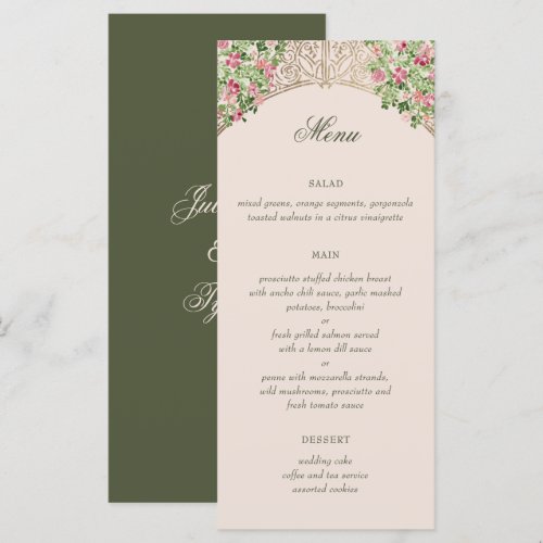 Regal Doors Elegant Faux Foil Wedding Menu