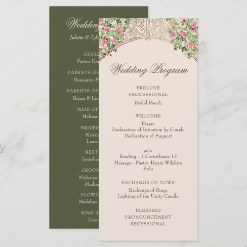 Regal Doors Elegant Faux Foil Wedding Program