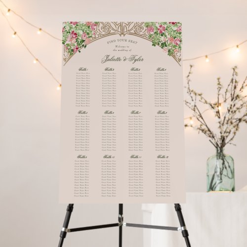 Regal Doors Elegant Faux Foil Wedding Seating Plan Foam Board