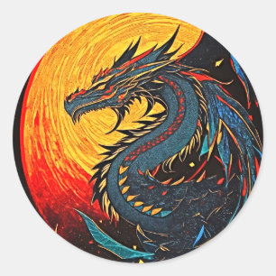 Regal Dragon Moon Sticker – Mythic Power!