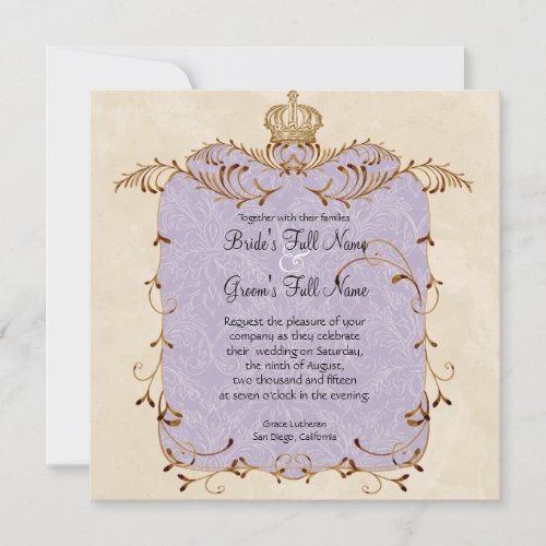 Regal Egrets Swirls  Damask _ Wedding Invitation
