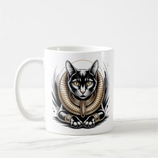 Regal Egyptian Black Cat Art Coffee Mug