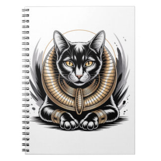 Regal Egyptian Black Cat Art Notebook