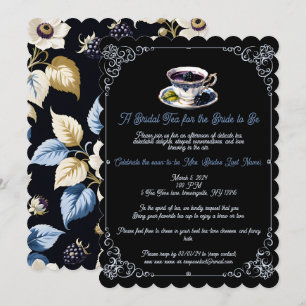 Regal Elegance Blackberry & Blooms Bridal Shower Invitation