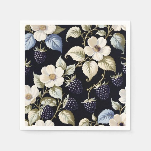 Regal Elegance Blackberry  Blooms Napkins