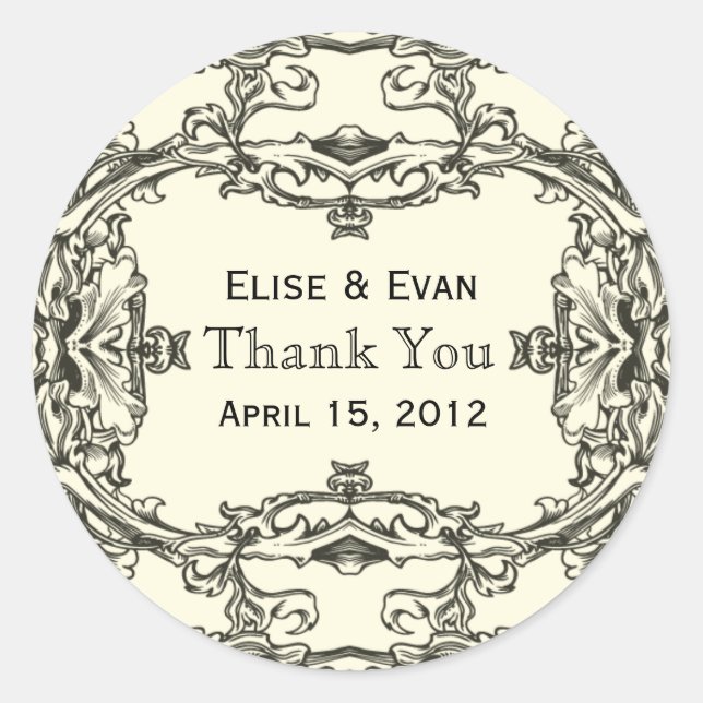 Regal Elegance Thank You Stickers (Front)
