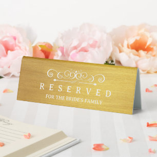 Regal Elegant Swirl Header Reserved Table Tent