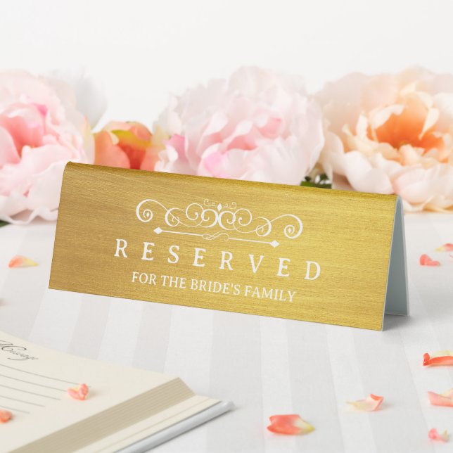 Regal Elegant Swirl Header Reserved Table Tent (In SItu (Wedding))